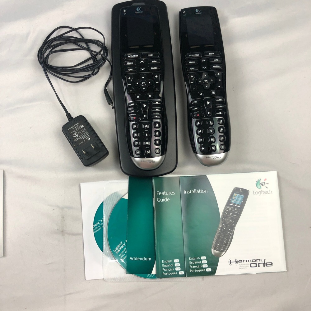 2-Logitech Harmony One Advanced Universal Remotes & Base, Tested & WORKS